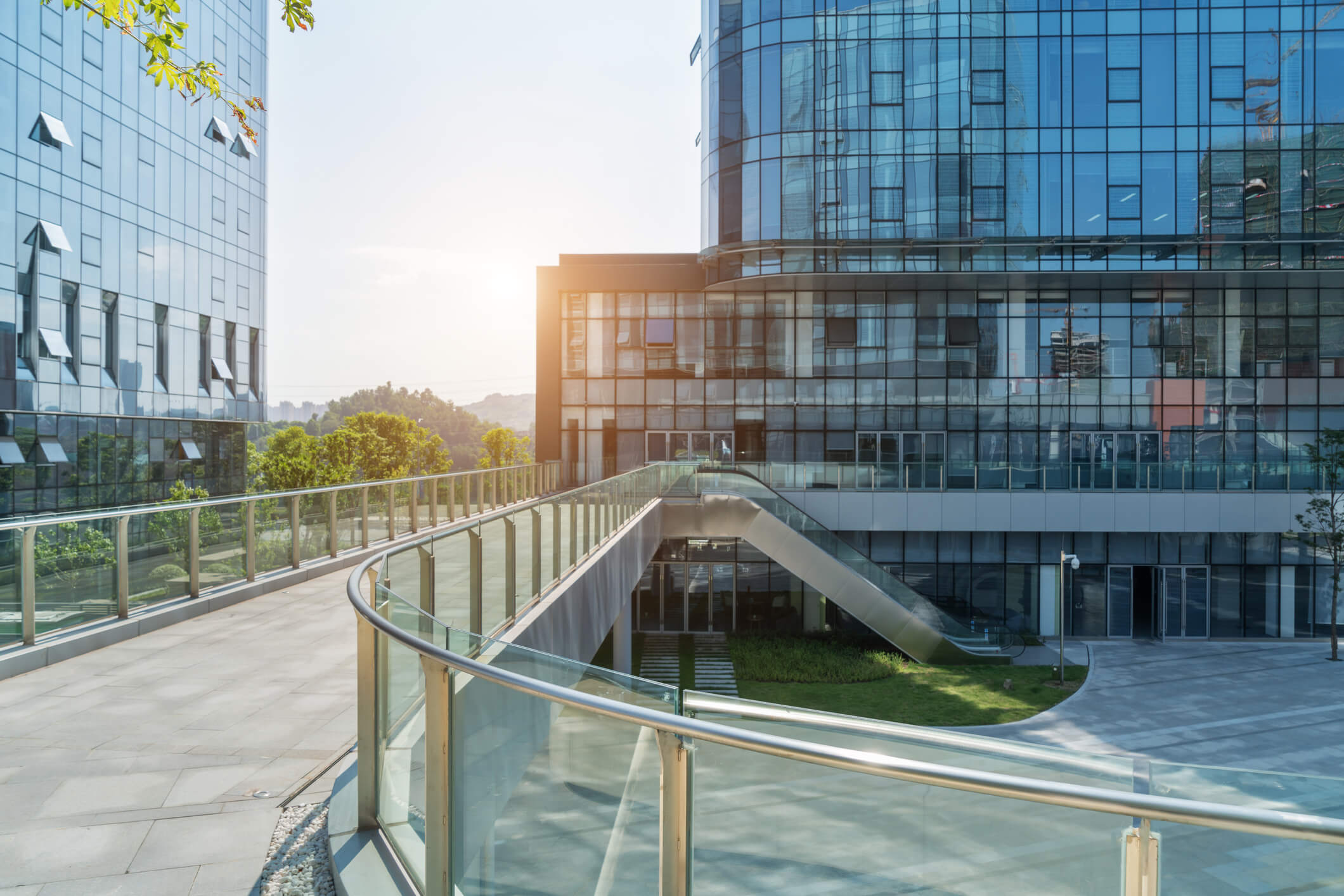 Empty floor and modern office building in Science and Technology